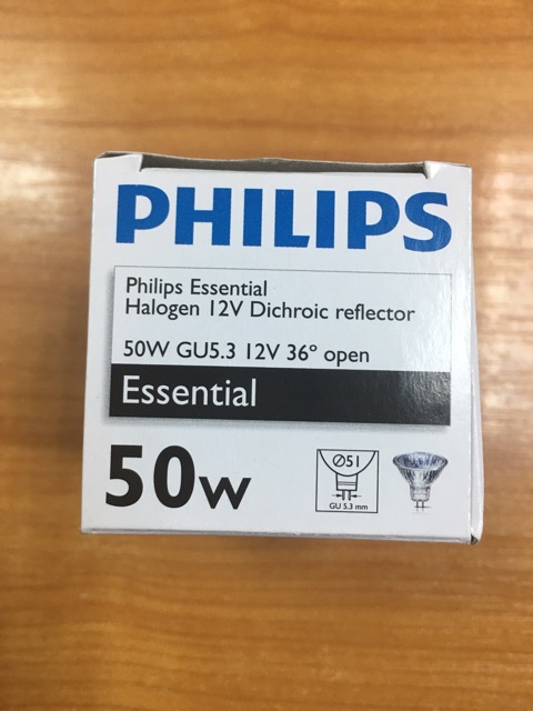 หลอดฮาโลเจน-mr16-12โวลท์-50วัตต์หน้าเปิด-36-องศา-อายุการใช้งาน-2-000-ชม-ฟิลิปส์-halogen-gu5-3-12v50w-open-philips