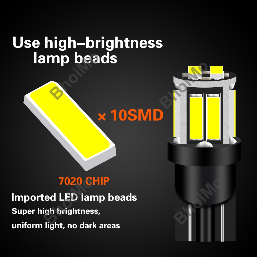 bhoimo-หลอดไฟติดป้ายทะเบียนรถยนต์-t10-led-w5w-194-168-10smd-7020-สีขาว