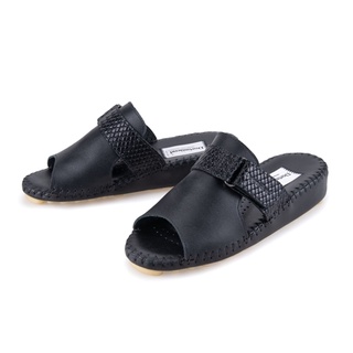 Dortmuend JA080 007-053 Black-Checked "The Original Hand-Sewn Series" รองเท้าสุขภาพที่ร้อยทุกฝีเข็มด้วยมือ รักษาอาการรองช้ำ