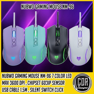 เมาส์เกมมิ่งคลิกไร้เสียง Nubwo NM-96 เมาส์ Silent Mouse (มี 4 สี่) เมาส์เกมมิ่ง (ประกันศูนย์ 1 ปี)