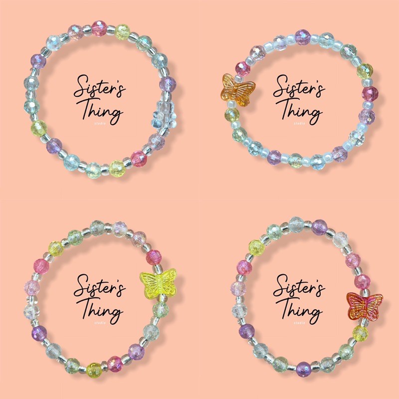 ราคาและรีวิวSisters Thing Studio  Crystal beaded bracelet กำไลคริสตัล ลูกปัด