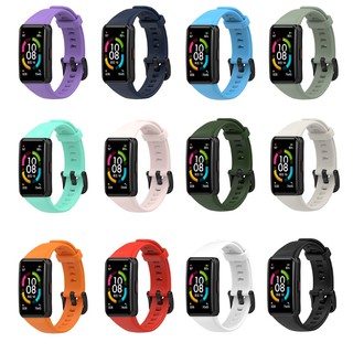 สินค้า สายนาฬิกาข้อมือ ซิลิโคน สีพื้น สำหรับ Huawei band 6 Honor Band 6