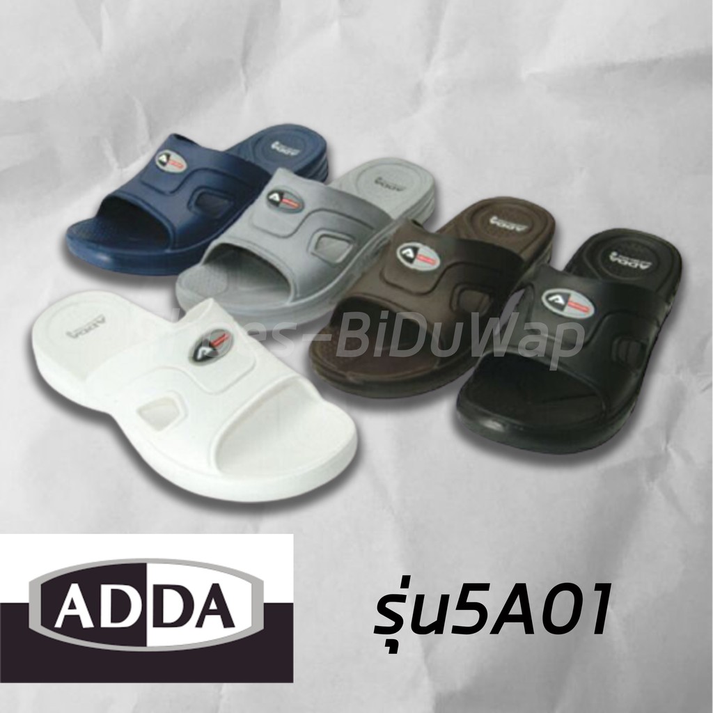 sale-ของแท้-adda-รองเท้าสวมชาย-5a01-สี-ดำ-กรม-ขาว-ไซส์-7-10