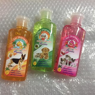 SHAMPOO แชมพูสำหรับสัตว์เลี้ยง เช่น สุนัข แมว มี3กลิ่น กลิ่นส้ม กลิ่นสตอเบอรรี่ กลิ่นแคนตาลูป