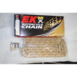 โซ่ EK Japan 525 530 120 124ข้อ EKนำเข้าจากญี่ปุ่น O-ring สีทอง  EK Roller chain Firstmotorhsop เก็บเงินปลายทางได้