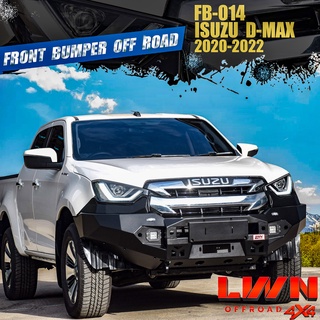 กันชนหน้าออฟโรด D-MAX 2020-2022 กันชนเหล็กดำ OFF ROAD BUMPER รุ่น FB-014 แบรนด์ LWN4x4