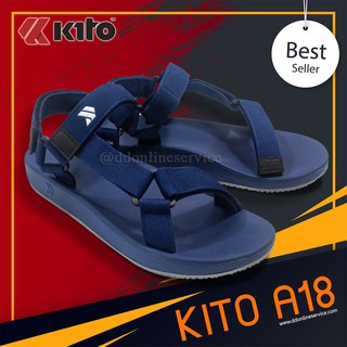 รองเท้าแตะรัดส้น Kito Flowรุ่น A18 รองเท้าแฟชั่นผู้ชาย พื้นยาง กันลื้นได้ดี สายสามรถปรับได้ Size 36-43