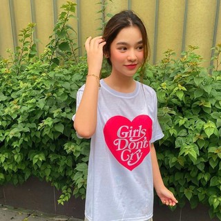 Live321# เสื้อขาว “Girl dont cry” S-XXL อก 32-50 สไตล์เกาหลี Dream Big Tshirt โอเวอร์ไซน์ สาวอวบใส่ได้ คอกลม เเฟชั่น