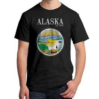 [COD]เสื้อยืด ผ้าฝ้าย พิมพ์ลาย Alaska State Seal 2139