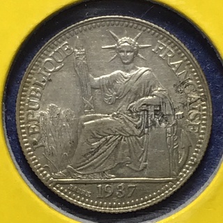 Special Lot No.60477 เหรียญเงิน ปี1937 FRENCH INDO CHINA 10 CENTS เหรียญสะสม เหรียญต่างประเทศ เหรียญเก่า หายาก ราคาถูก