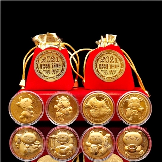เหรียญฟอยล์ CNY สีทอง นําโชค สําหรับตกแต่งบ้าน ปี 2022