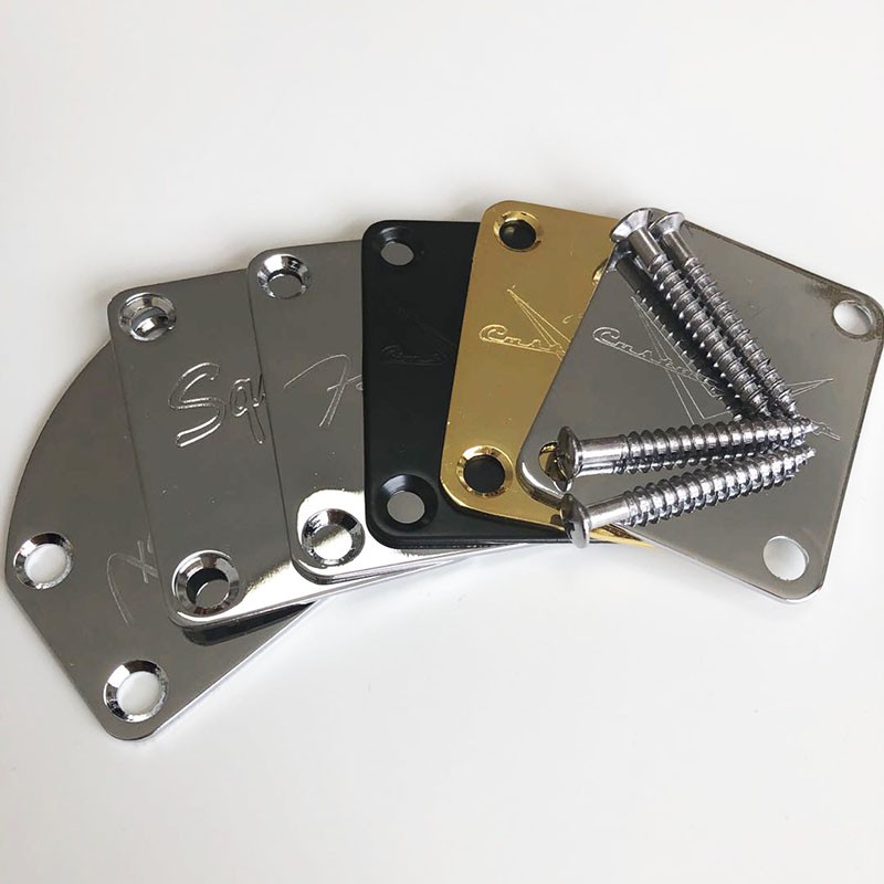 Piastra Attacco Manico Fender Custom Shop Cromata Per Telecaster E Stratocaster
