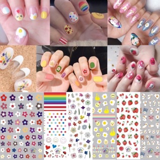 ✨💅🏻สติกเกอร์ติดเล็บ 3D ลอกติดได้เลย สติ้กเกอร์ติดเล็บแผ่นใหญ่ Nail sticker