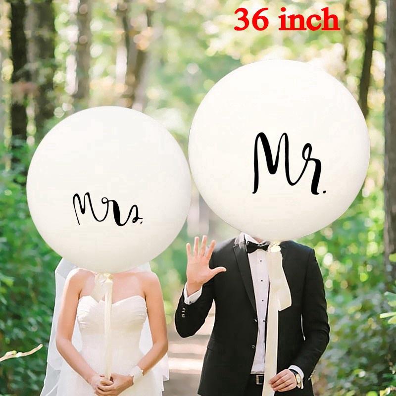 ลูกโป่งลาย Mr &amp; Mrs ขนาด 36 นิ้ว