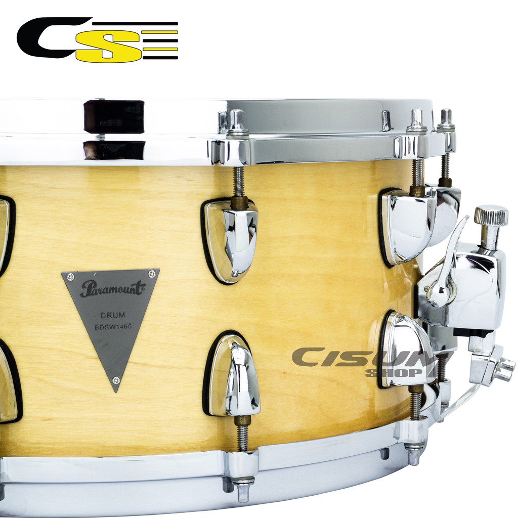 paramount-snare-drum-กลองสแนร์-14-x6-5-ไม้เมเปิ้ล-9-ชั้น-ยึดด้วยหลักทองเหลือง-10-หลัก-รุ่น-bd-sw1465ma