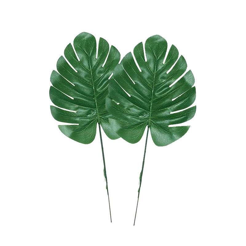 2ชิ้น-monstera-ใบไม้ประดิษฐ์สีเขียวสําหรับตกแต่งบ้าน