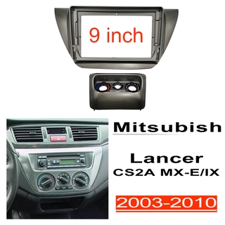 9 Inci Bingkai Radio 2din Unit Kepala Fascia Panel Stereo Pemain Kereta Dash Cover Kit Digunakan untuk Mitsubishi Lancer  MX-E Ix 2003-2010