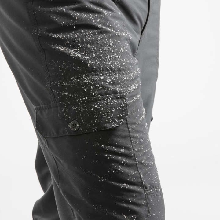 กางเกงขายาวผู้ชายสำหรับเดินป่าท่ามกลางหิมะแบบอบอุ่นเป็นพิเศษรุ่น-sh100-สีเทา
