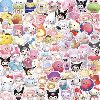 สติกเกอร์ PVC ลายการ์ตูนน่ารัก 3D กันน้ํา 60 ชิ้น (2 แบบ)