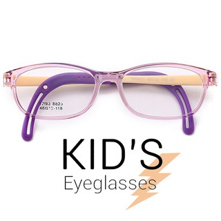 KOREA แว่นตาแฟชั่นเด็ก แว่นตาเด็ก รุ่น 8823 C-5 สีชมพูขาครีม ขาข้อต่อ วัสดุ TR-90 (สำหรับตัดเลนส์) เบาสวมไส่สบาย