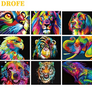 DROFE ภาพวาดระบายสีตามตัวเลข รูปแนวสตรีท ขนาด 50X40 ซม.