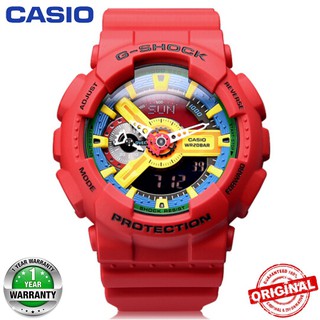 Original Casio G-Shock GA-110 Red Yellow Wrist Watch Men Sport