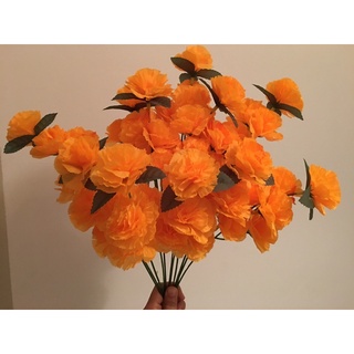 ดอกดาวเรือง ดอกดาวเรืองช่อ 1กำ10ช่อ สุดคุ้มสีส้มทองและสีเหลืองทอง