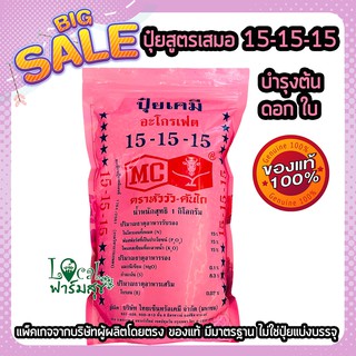 🔸ปุ๋ยสูตรเสมอ 15-15-15 🔸 บำรุงต้น บำรุงใบ พืชผัก ไม้ดอกไม้ประดับ กล้วยด่าง ไม้มงคล 1กิโล