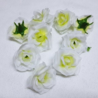 หัวดอกไม้ผ้า กุหลาบพวง สีชมขาว เส้นผ่าศูนย์กลาง 5.5ซม.แพค100ดอก