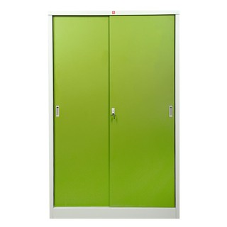 File cabinet HIGH CABINET STEEL KSS-120K-GG GREEN Office furniture Home &amp; Furniture ตู้เอกสาร ตู้เหล็กสูงบานเลื่อนทึบ LU