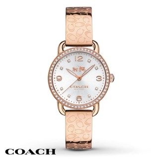 COACH Womens Delancey 28mm Bangle Watch Silver/Rose Gold Watch14502355(Black)
