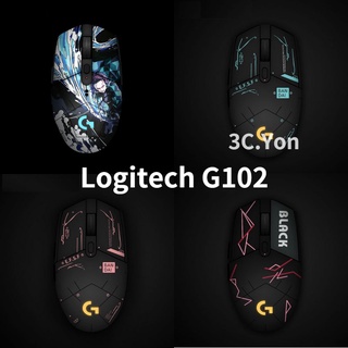 สติกเกอร์ฟิล์ม ผิวด้าน กันลื่น กันเหงื่อ ลายการ์ตูน สําหรับเมาส์เล่นเกม Logitech G102 1st Gen 2nd Generation G102