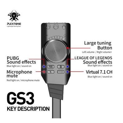 plextone-การ์ดเสียงยูเอสบี-virtual-7-1ch-การ์ดเสียง-usb-การ์ดเสียงเสียง-gs3
