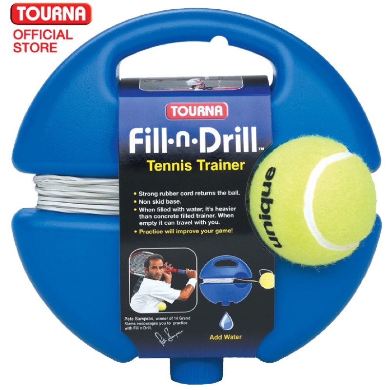 ภาพหน้าปกสินค้าTOURNA FILL.n.DRILL Tennis Trainers ลูกเทนนิสสำหรับฝึกซ้อมพร้อมฐานถ่วงใส่น้ำ
