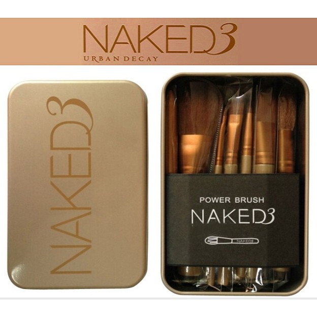 naked-3-ชุดแปรงแต่งหน้า-กล่องเหล็กอย่างดี-12ชิ้น-ขนแปรงนุ่มมาก-สัมผัสกับหน้าแล้วฟิน