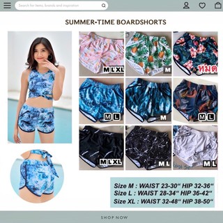 ราคา☀️Summertime Board shorts☀️ กางเกงว่ายน้ำผู้หญิง กางเกงว่ายน้ำขาสั้น กางเกงว่ายน้ำ