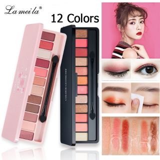 ราคาLameila 12 Colors Eyeshadow Powder Palette Matte อายแชโดว์