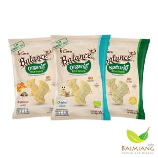 [ยกลัง 24 ห่อ] 4 care Balance Organic ข้าวหอมมะลิอบกรอบ ขนาด 25 กรัม