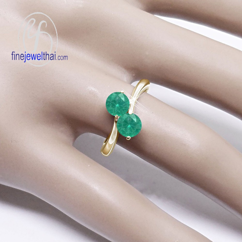 finejewelthai-แหวนมรกต-มรกต-แหวนเงินแท้-แหวนพลอย-พลอยประจำเดือนเกิด-r1045em-เลือกสีตัวเรือนได้