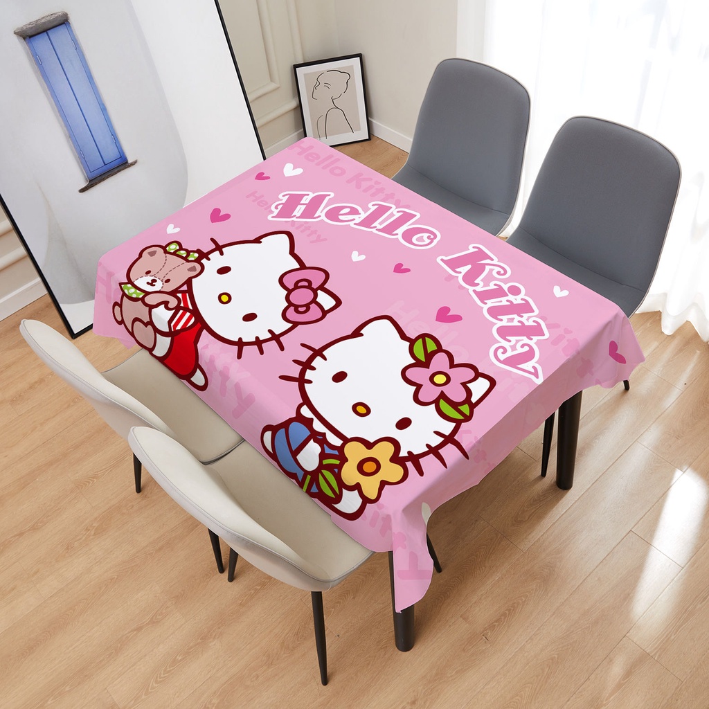 ผ้าปูโต๊ะ-hello-kitty-เหมาะสำหรับหอพักนักเรียน-ผ้าปิคนิค-ผ้าปูโต๊ะ-น่ารักมาก