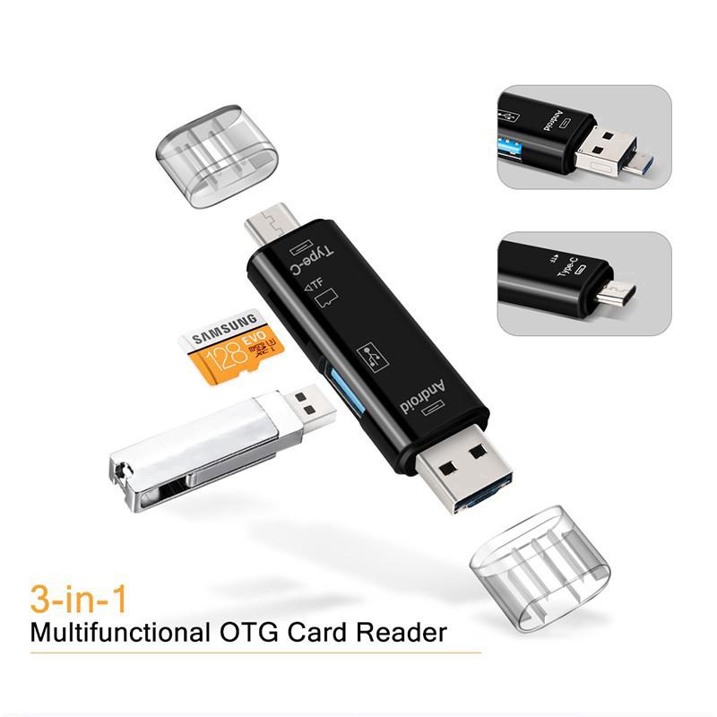 สินค้า 5 in 1 อะแดปเตอร์ การ์ดรีดเดอร์ USB 2.0 type C Micro USB SD TF Card OTG