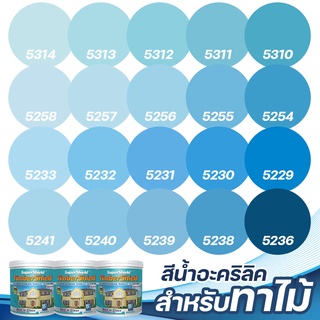 TOA ซุปเปอร์ชิลด์ ทิมเบอร์ชิลด์ ชนิดเนียน สีฟ้า (1ลิตร) สีทาผนังไม้ ผนังไม้ สีทาไม้