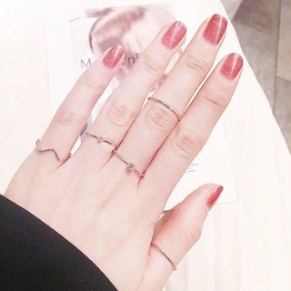 สุดคุ้ม แหวนเซ็ทละ 5 วง แหวนประดับเพชร แหวนแฟชั่น แหวนเกาหลี แหวนทอง เครื่องประดับ แฟชั่น ผู้หญิง บางวงปรับขนาดได้ R6