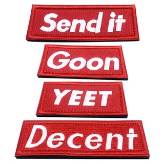 แผ่นแพทช์ ปักลายสัญลักษณ์ Send it Goon YEET สําหรับกระเป๋าเป้สะพายหลัง