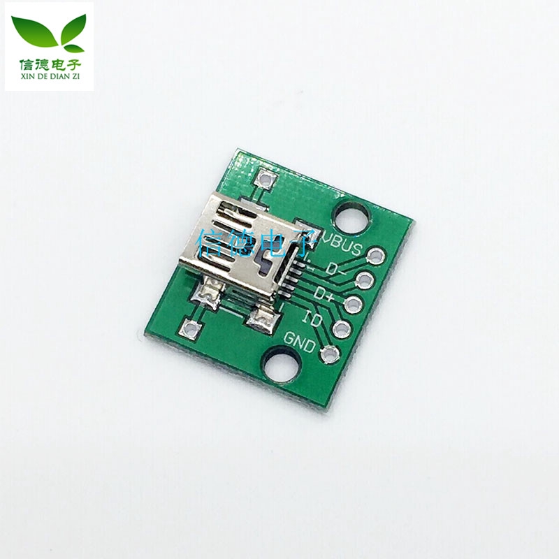 mini-usb-to-dip-หัวต่อตัวเมีย-mini-5p-patch-to-straight-plug-welded-adapter-board