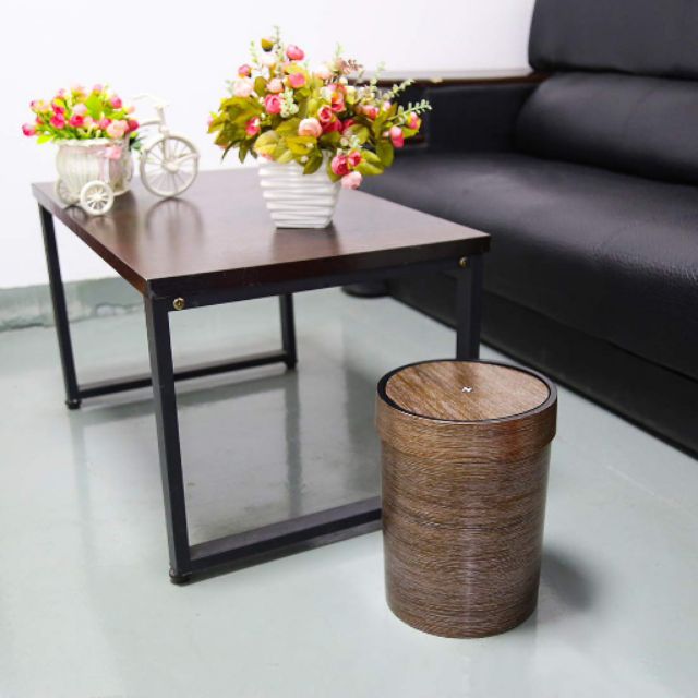 ถังขยะลายไม้-7-15-5ลิตร-ฝาสวิง-พร้อมส่ง