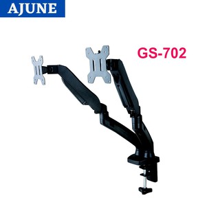 AJUNEขาตั้งจอมอนิเตอร์ 2 จอ (Gas Spring) รุ่น GS-702 High Quality (แบบยึดขอบโต๊ะ)