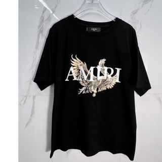 เสื้อยืดแขนสั้น ผ้าฝ้าย พิมพ์ลายนกอินทรีย์ แฟชั่นสําหรับผู้ชาย