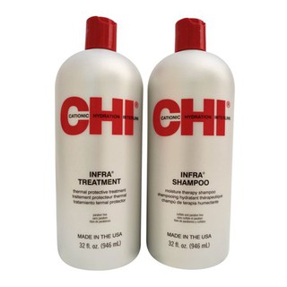 CHI Infra shampoo 946ml with Treatment 946ml แชมพูรักษาผมแห้งเสียพร้อมทรีตเม้นท์ปกป้องความร้อนให้แก่เส้นผม