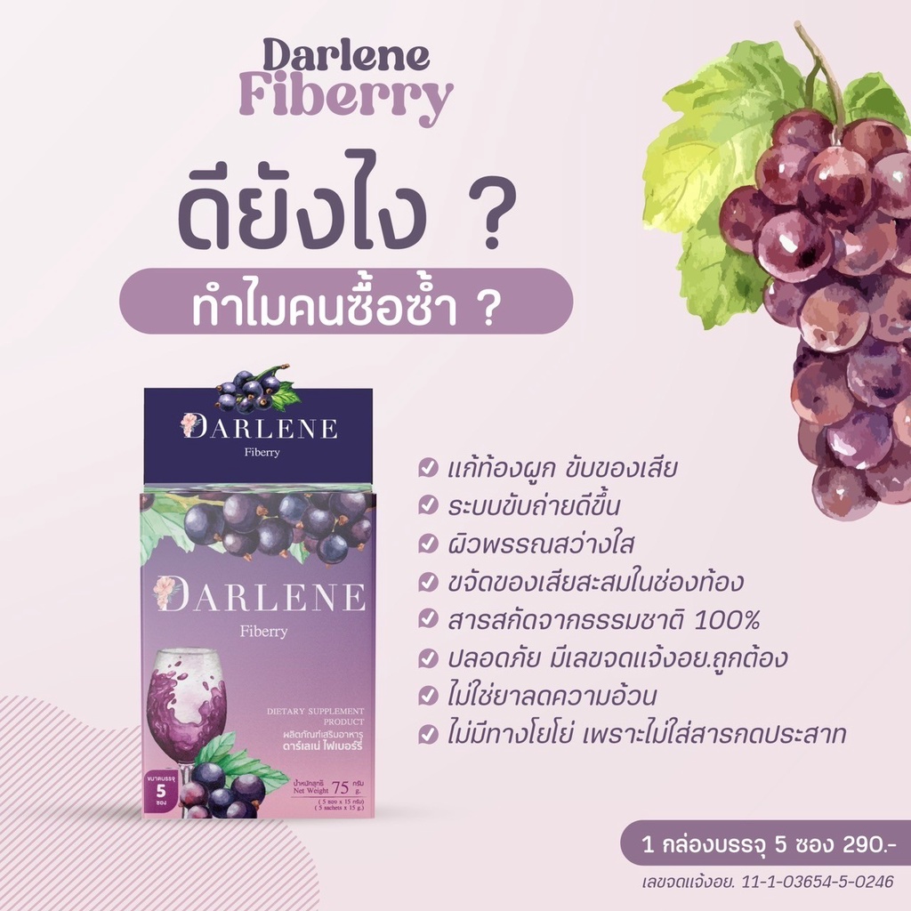 ดาร์เลเน่-ไฟเบอร์รี่-darlene-fiberry-ไฟเบอร์ลดนํ้าหนัก-ลดหุ่น-ลดพุงเร่งด่วนสำหรับคนดื้อยา-ลดยาก-ชุดเริ่มต้น-3กล่อง-15วัน